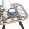JARDINA 5PCS Outdoor Patio Wicker Rattan Furniture Bistro Conversation Set with Coffee Side Table 5