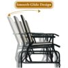 2 Person Outdoor Patio Double Glider Chair Loveseat Rocking with Center Table OP70357 5