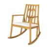 Patio Rocking Chair Acacia Wood Armrest Cushioned Sofa Garden Deck OP70342 1