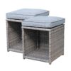 JARDINA Living Room Furniture Rattan Wicker Ottoman Set Footstool Footrest Seat with Removable Cushions Storage Space 1