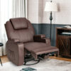 Costway Massage Fåtölj Stol 360 graders vridbar enkel soffa vipparm med värme HV10258BN+ 2