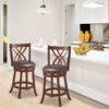 Costway Set of 4 Swivel Bar Stools Counter Height Dining Pub Chairs w/ Rubber Wood Legs 5
