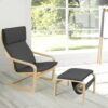 Relax Lounge Chair Bentwood Armchair & Padded Ottoman Set w/ Magazine Rack 3