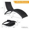 Costway 2PCS Folding Patio Rattan Lounge Chair Chaise Cushioned Portable Garden Black 2
