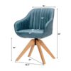 Costway Set of 2 Swivel Accent Chair Modern Leathaire Armchairs w/ Beech Wood Legs Blue 2