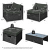 Patiojoy 8PCS Patio Rattan Furniture Set Storage Table Ottoman Grey HW68605GR+ 6