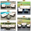 5PCS Patio Rattan Furniture Set Cushioned Sofa Chair Coffee Table HW67243 4