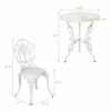 3PCS Patio Table Chairs Furniture Bistro Set Cast Aluminum Outdoor Garden White OP70330 2