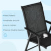 Giantex 4PCS Patio Folding Dining Chairs Portable Camping Armrest Garden Black OP3097BK-4 4