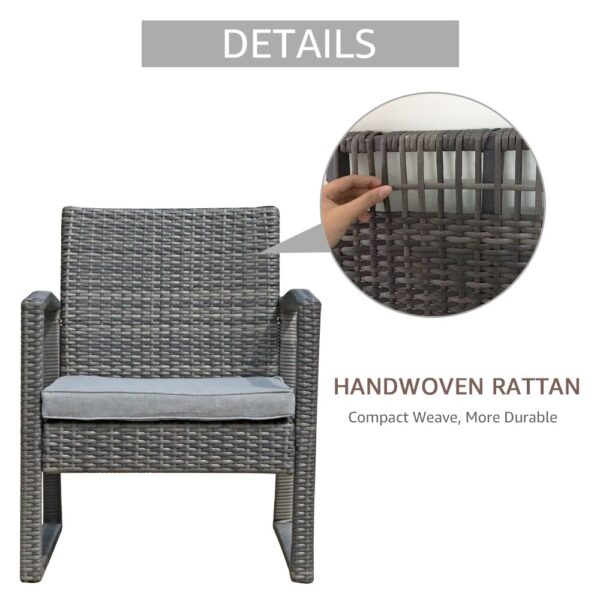 JARDINA 3PCS Outdoor Patio Furniture Set Outdoor Wicker Conversation Set Rattan Chair Set with Coffee Table 5