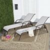 Set of 2 Patio Lounge Chairs Sling Chaise Lounges Recliner Adjustable Back OP70508-2 4
