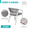 JARDINA 3PCS Outdoor Patio Furniture Aluminum Bistro Set with Cushions 4