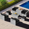 Patiojoy 8PCS Patio Rattan Furniture Set Storage Waterproof Cover Black Cushion HW68604DK 2