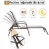 Set of 2 Patio Lounge Chairs Sling Chaise Lounges Recliner Adjustable Back OP70508-2 5