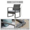 JARDINA 3PCS Outdoor Patio Furniture Set Outdoor Wicker Conversation Set Rattan Chair Set with Coffee Table 4