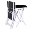 Costway 3 PCS Folding Bistro Table Chairs Set Garden Backyard Patio Furniture Black OP3355BK 4