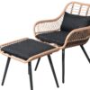 JARDINA 5PCS Outdoor Patio Wicker Rattan Furniture Bistro Conversation Set with Coffee Side Table 3