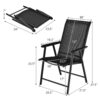 Giantex 4PCS Patio Folding Dining Chairs Portable Camping Armrest Garden Black OP3097BK-4 6