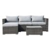 JARDINA 4PCS Outdoor Patio Furniture Sofa Set All-Weather Wicker Rattan with Cushions Tempered Glass Coffee Table 1