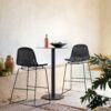 JARDINA Patio Bar Stools Set of 2 , Outdoor Wicker Bar Stools with Back Footrest , All-Weather Metal Frame for Garden 3