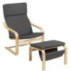Relax Lounge Chair Bentwood Armchair & Padded Ottoman Set w/ Magazine Rack 1