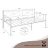 Costway Twin Metal Daybed Frame Modern Sofa Bed Heavy-duty Steel Slats Support White 2