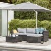 JARDINA 4PCS Outdoor Patio Furniture Sofa Set All-Weather Wicker Rattan with Cushions Tempered Glass Coffee Table 2