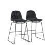 JARDINA Patio Bar Stools Set of 2 , Outdoor Wicker Bar Stools with Back Footrest , All-Weather Metal Frame for Garden 1