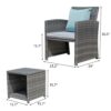 JARDINA 3PCS Outdoor Patio Furniture Set Rattan Wicker Porch Chairs with Storage Coffee Table 4
