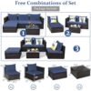 5PCS Patio Rattan Furniture Set Sectional Conversation Sofa w/ Coffee Table HW66521 2