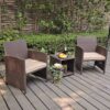 JARDINA 3PCS Outdoor Patio Furniture Set Rattan Wicker Porch Chairs with Storage Coffee Table 6