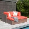 JARDINA 4PCS Patio Furniture Sectional Set with Ottomans Outdoor All-Weather PE Rattan Brown Wicker 3