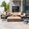 JARDINA 10PCS Outdoor Patio Furniture Sectional Sofa Set Rattan Wicker with Seat and Back Cushions & Coffee Table 5