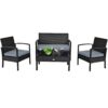 Costway 4PCS Outdoor Patio Rattan Furniture Set Cushioned Sofa Coffee Table Garden Deck 2