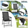 Giantex 4PCS Patio Folding Dining Chairs Portable Camping Armrest Garden Black OP3097BK-4 5
