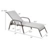 Set of 2 Patio Lounge Chairs Sling Chaise Lounges Recliner Adjustable Back OP70508-2 2