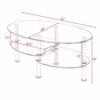 Goplus Tempered Glass Oval Side Coffee Table Shelf Chrome Base Living Room Clear Black Modern Coffee Table HW54317 6