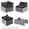 Patiojoy 8PCS Patio Rattan Furniture Set Storage Waterproof Cover Black Cushion HW68604DK 6