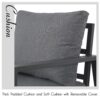 JARDINA 4PCS Aluminum Outdoor Patio Furniture Patio Conversation Sofa Set with Removable Cushions Glass Top Coffee Table 3