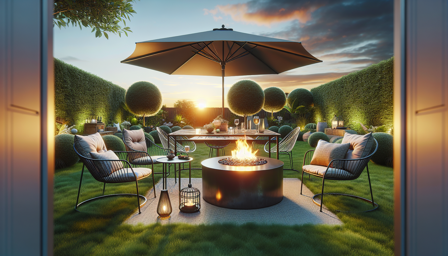 patio furniture with fire pit